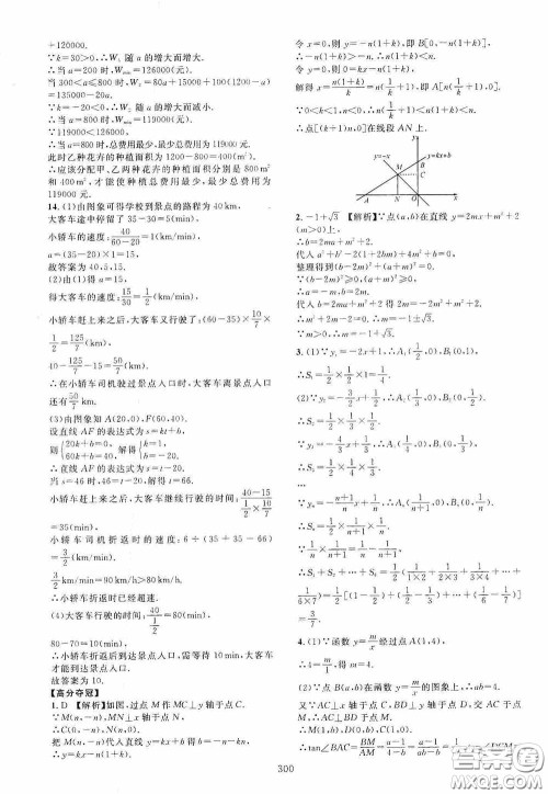 2020走进重高培优讲义专题集训数学初中综合教练第二版答案