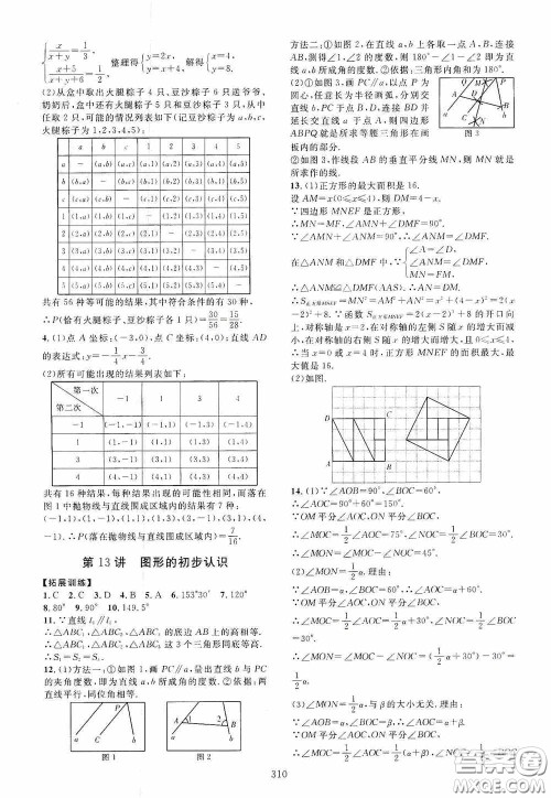 2020走进重高培优讲义专题集训数学初中综合教练第二版答案