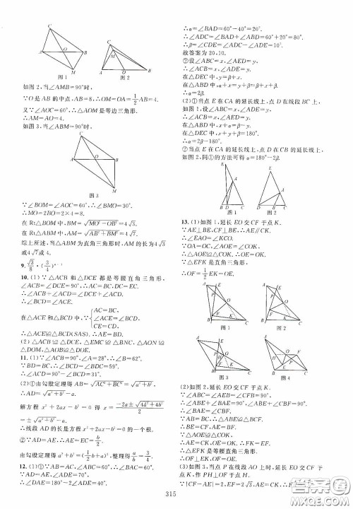 2020走进重高培优讲义专题集训数学初中综合教练第二版答案