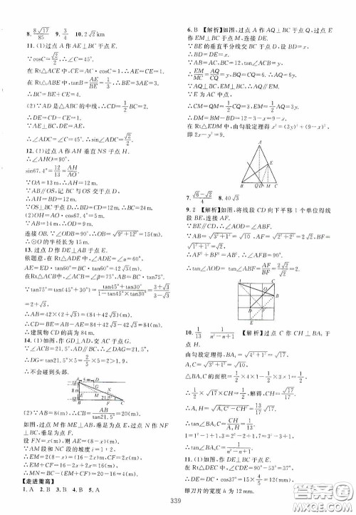 2020走进重高培优讲义专题集训数学初中综合教练第二版答案