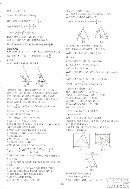 2020走进重高培优讲义专题集训数学初中综合教练第二版答案