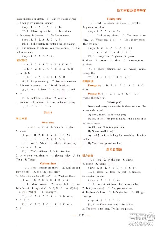 2020年名师点拨课课通教材全解析英语四年级下册江苏版参考答案 2020年名师点拨课课通教材全解析英语四年级下册江苏版参考答案