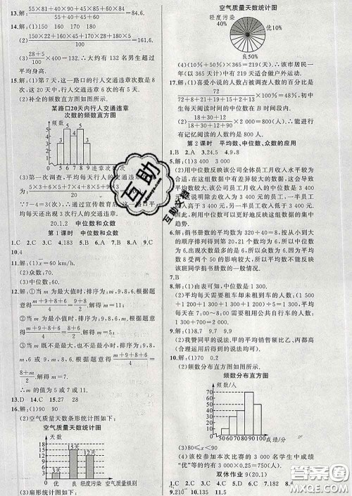 新疆青少年出版社2020春黄冈100分闯关八年级数学下册人教版答案