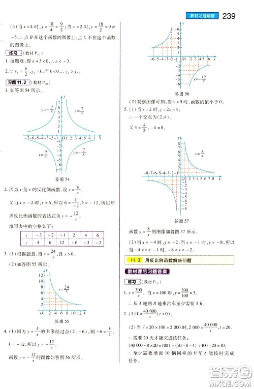 2020年王后雄初中教材完全解读八年级下册数学SKSX苏科版参考答案