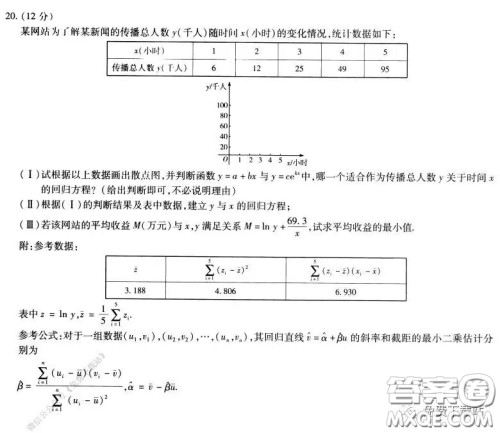 天一大联考2020届高考全真模拟卷四理科数学试题及答案