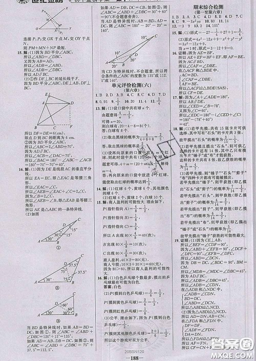 2020新版世纪金榜金榜学案七年级数学下册北师版答案 2020新版世纪金榜金榜学案七年级数学下册北师版答案