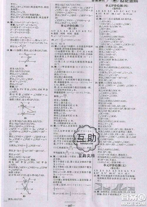 2020新版世纪金榜金榜学案七年级数学下册北师版答案 2020新版世纪金榜金榜学案七年级数学下册北师版答案