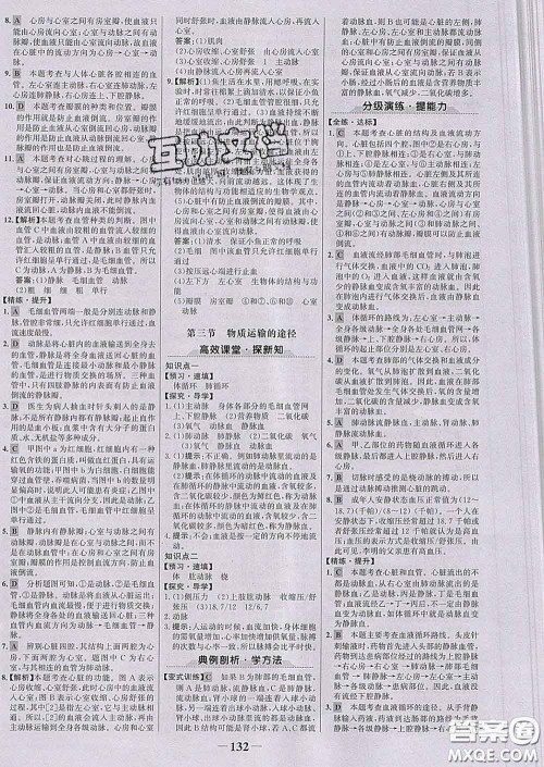 2020新版世纪金榜金榜学案七年级生物下册济南版答案