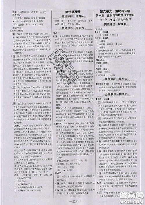 2020新版世纪金榜金榜学案八年级生物下册济南版答案 2020新版世纪金榜金榜学案八年级生物下册济南版答案