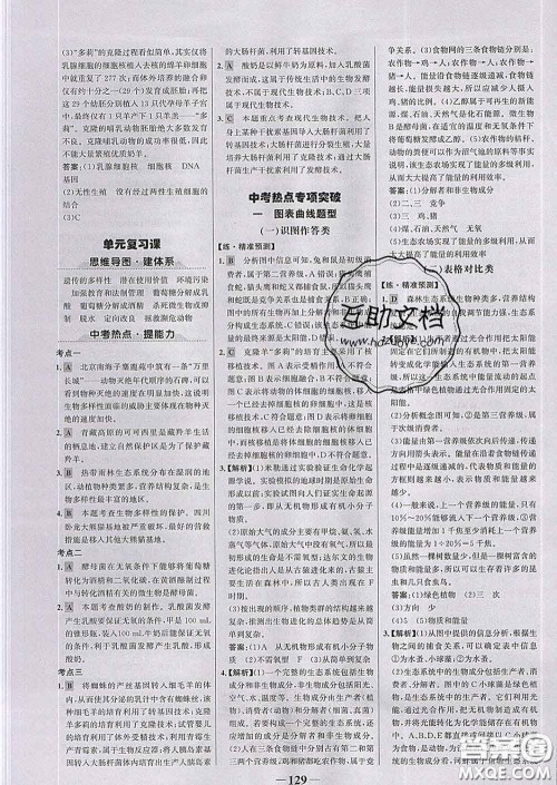 2020新版世纪金榜金榜学案八年级生物下册济南版答案 2020新版世纪金榜金榜学案八年级生物下册济南版答案