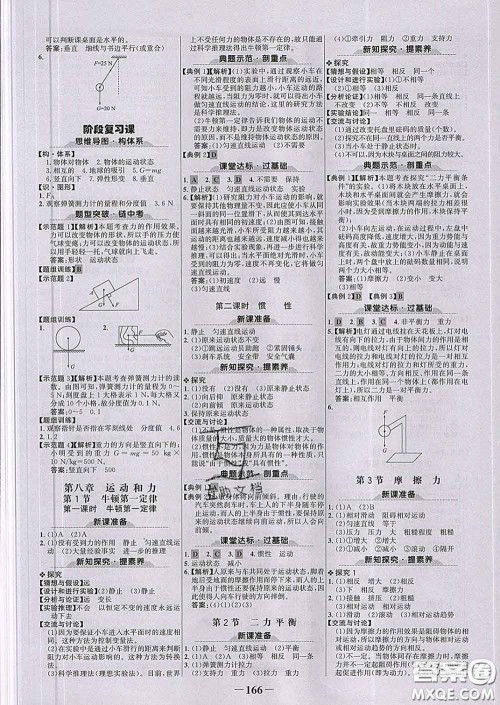 2020新版世纪金榜金榜学案八年级物理下册人教版答案