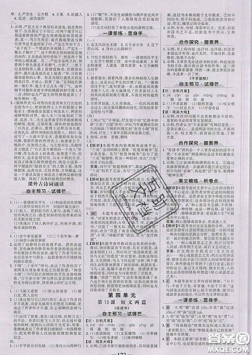 2020新版世纪金榜金榜学案九年级语文下册部编版答案