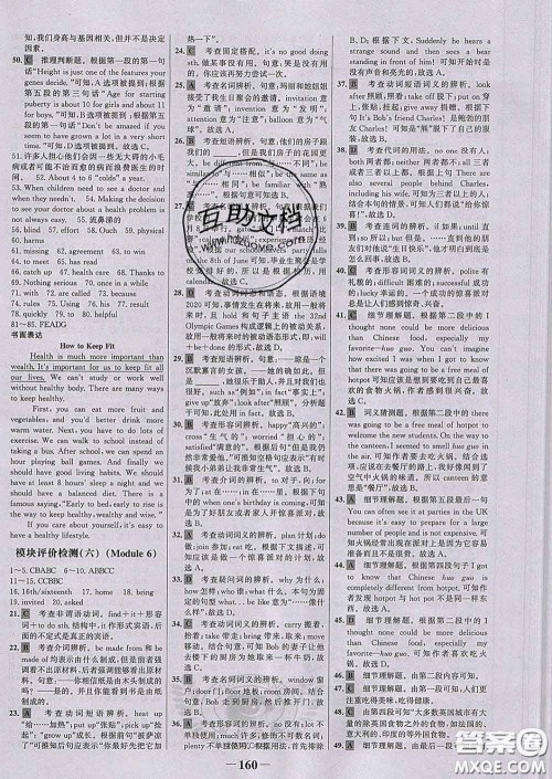 2020新版世纪金榜金榜学案九年级英语下册外研版答案