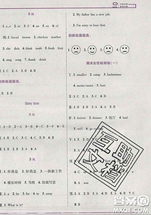 2020新版新全优全优备考六年级英语下册人教版答案