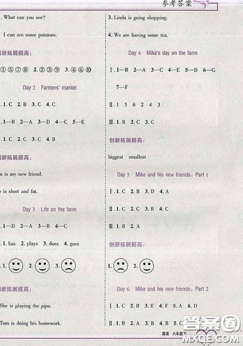 2020新版新全优全优备考六年级英语下册人教版答案