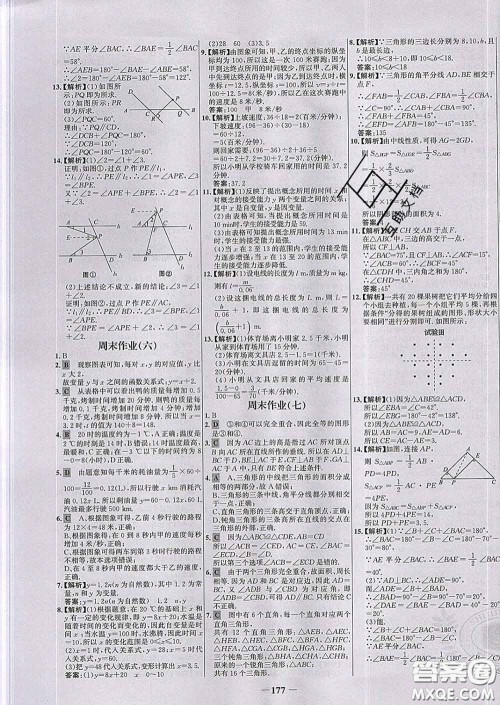 2020春世纪金榜百练百胜七年级数学下册北师版答案