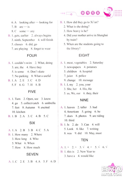 方洲新概念2020年小学英语阅读入门与提高六年级参考答案 方洲新概念2020年小学英语阅读入门与提高六年级参考答案