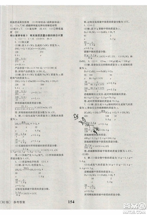 北京时代华文书局2020全效学习学业评价方案九年级化学下册人教版答案