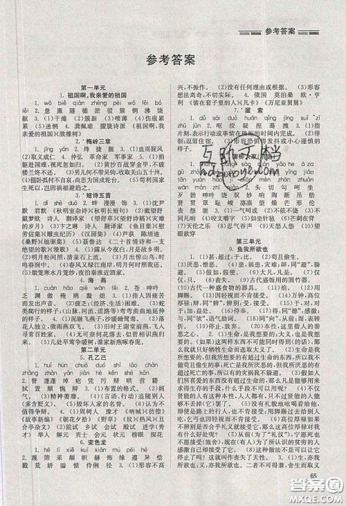 北京时代华文书局2020全效学习学业评价方案九年级语文下册人教版答案