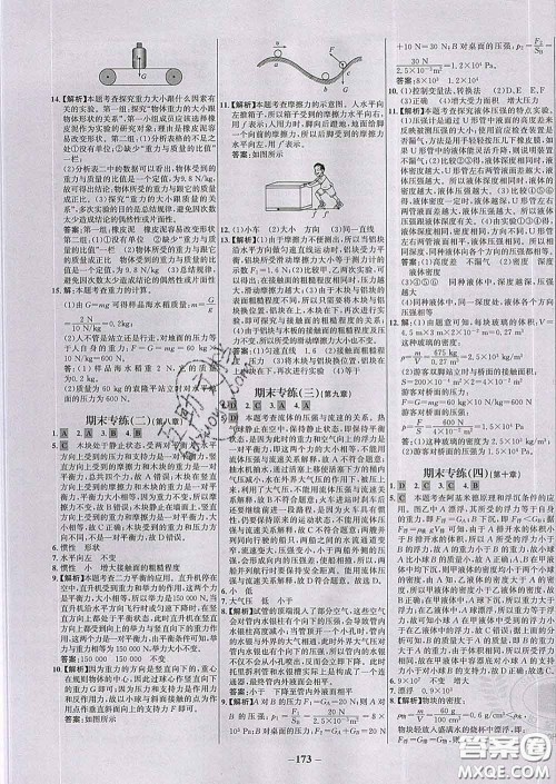 2020春世纪金榜百练百胜八年级物理下册人教版答案