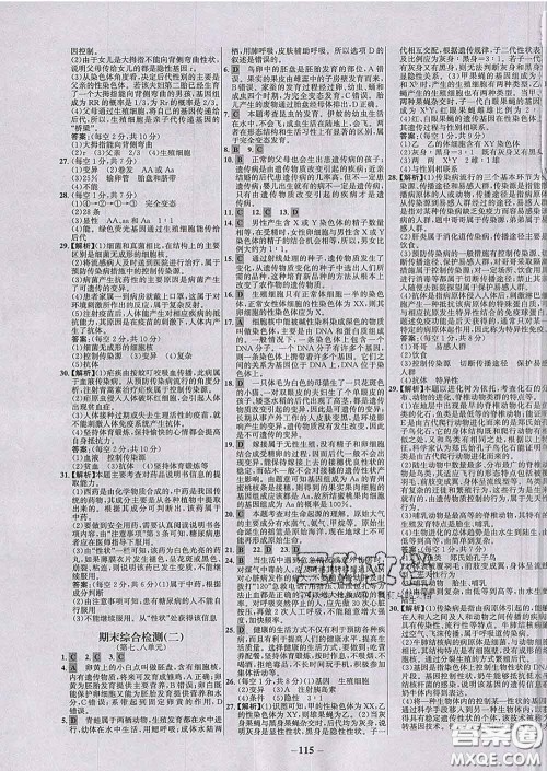 2020春世纪金榜百练百胜八年级生物下册人教版答案