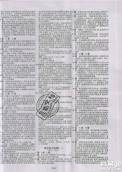 2020春世纪金榜百练百胜八年级生物下册人教版答案