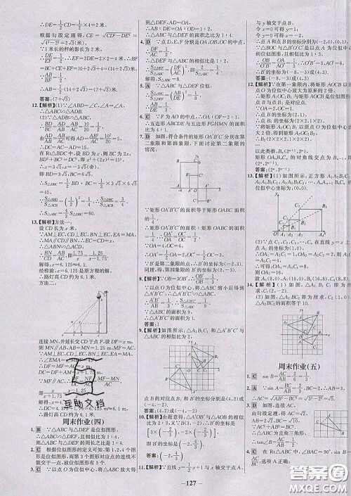 2020春世纪金榜百练百胜九年级数学下册人教版答案