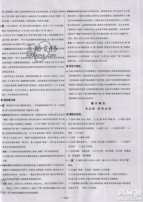 2020春世纪金榜百练百胜九年级语文下册人教版答案