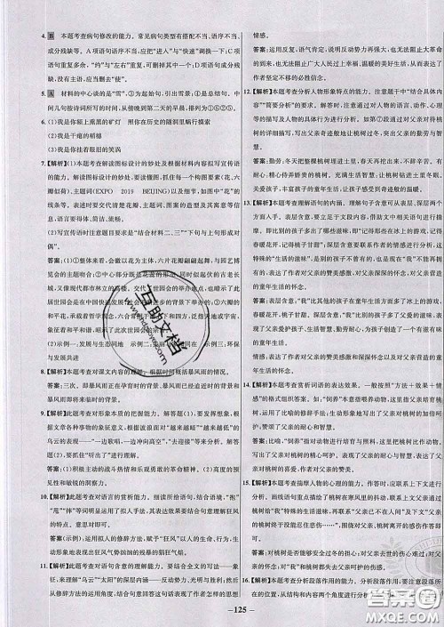 2020春世纪金榜百练百胜九年级语文下册人教版答案 2020春世纪金榜百练百胜九年级语文下册人教版答案