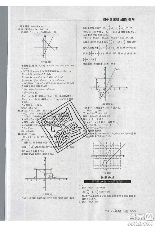 2020年学习之星课课帮大连市中学生同步作业八年级数学下册人教版答案