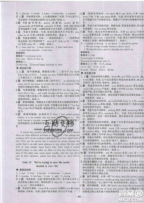 2020春世纪金榜百练百胜九年级英语下册人教版答案