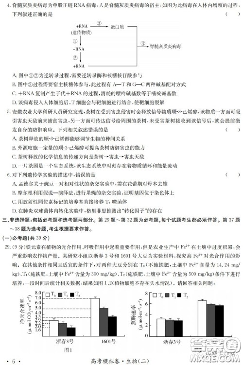 江淮名校2020年普通高等学校招生全国统一考试最新模拟卷二理科综合试题及答案 江淮名校2020年普通高等学校招生全国统一考试最新模拟卷二理科综合试题及答案