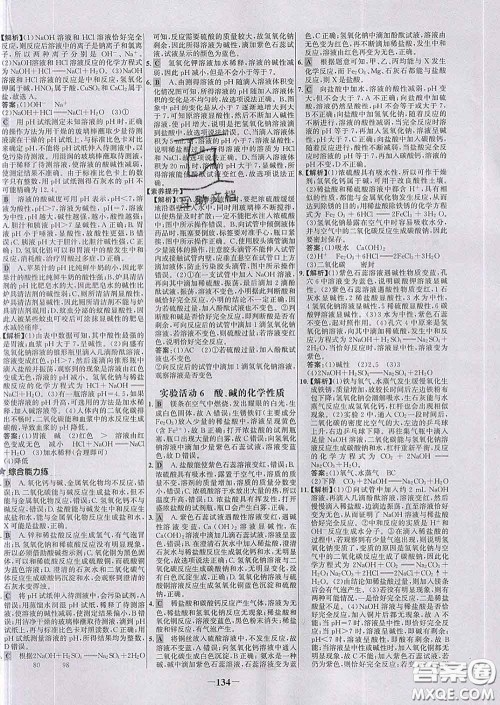 2020春世纪金榜百练百胜九年级化学下册人教版答案