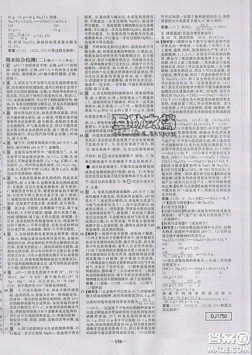 2020春世纪金榜百练百胜九年级化学下册人教版答案 2020春世纪金榜百练百胜九年级化学下册人教版答案