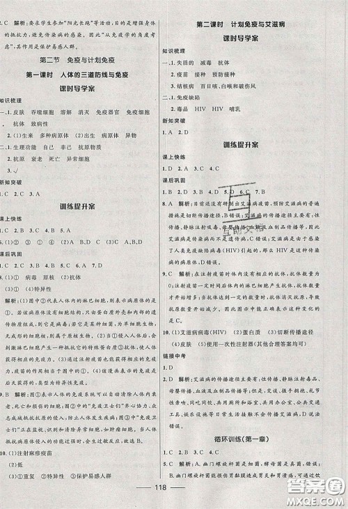 赢在起跑线2020夺冠百分百新导学课时练八年级生物下册人教版答案