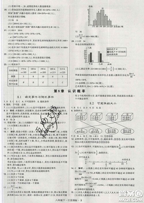 2020新版经纶学典学霸题中题八年级数学下册江苏版答案 2020新版经纶学典学霸题中题八年级数学下册江苏版答案