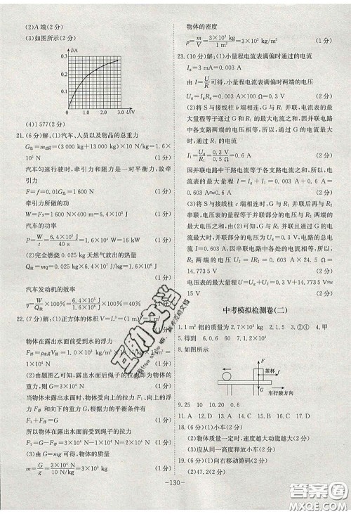 安徽师范大学出版社2020课时A计划物理九年级下册沪科版答案 安徽师范大学出版社2020课时A计划物理九年级下册沪科版答案