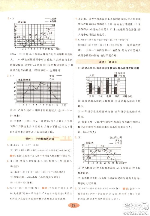 2020年黄冈同步练一日一练数学5年级下册BS北师版参考答案 2020年黄冈同步练一日一练数学5年级下册BS北师版参考答案
