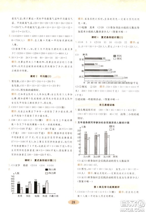 2020年黄冈同步练一日一练数学4年级下册RJ人教版参考答案