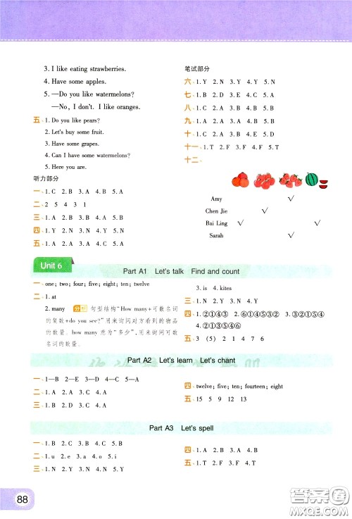 2020年黄冈同步练一日一练三年级起点英语3年级下册PEP人教版参考答案 2020年黄冈同步练一日一练三年级起点英语3年级下册PEP人教版参考答案