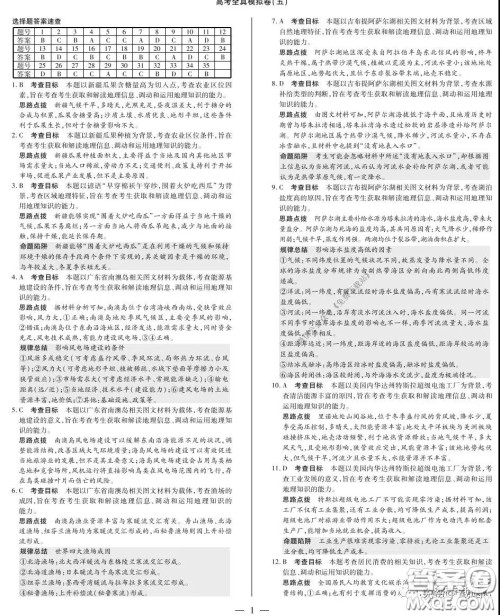 2020年天一大联考高考全真模拟卷五文科综合试题及答案 2020年天一大联考高考全真模拟卷五文科综合试题及答案