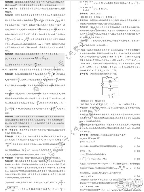 2020年天一大联考高考全真模拟卷五理科综合试题及答案