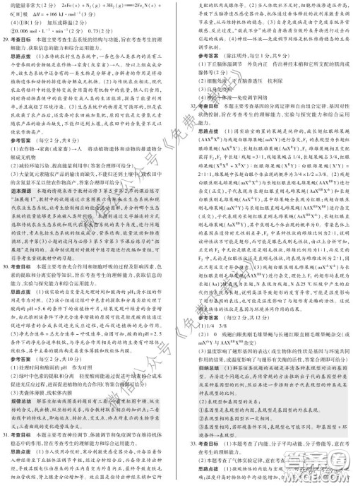 2020年天一大联考高考全真模拟卷五理科综合试题及答案