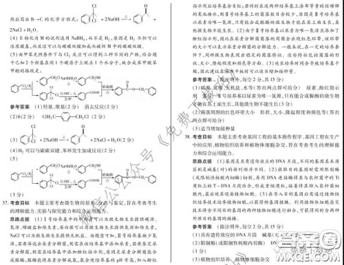 2020年天一大联考高考全真模拟卷五理科综合试题及答案