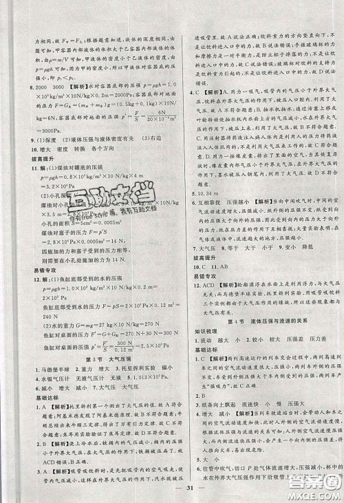 2020年春高分计划中考版创新作业八年级物理下册人教版答案 2020年春高分计划中考版创新作业八年级物理下册人教版答案