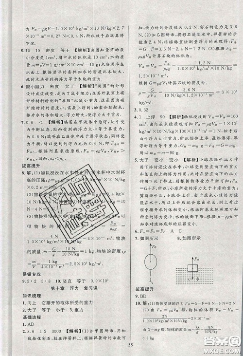2020年春高分计划中考版创新作业八年级物理下册人教版答案 2020年春高分计划中考版创新作业八年级物理下册人教版答案