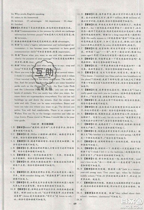 2020年春高分计划中考版创新作业八年级英语下册人教版答案 2020年春高分计划中考版创新作业八年级英语下册人教版答案