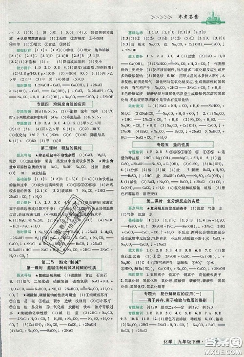 2020高分突破课时达标讲练测九年级化学下册鲁教版答案 2020高分突破课时达标讲练测九年级化学下册鲁教版答案