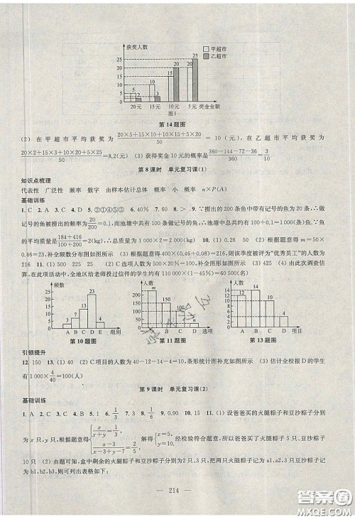 2020金钥匙1加1课时作业加目标检测九年级数学下册江苏版答案