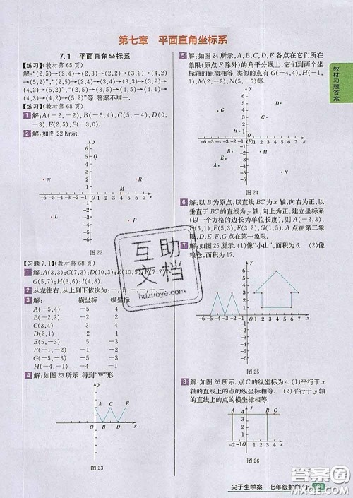 吉林人民出版社2020春尖子生学案七年级数学下册人教版答案